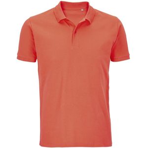 SOLS Heren Planet Piqué Biologisch Poloshirt (Pop Oranje)