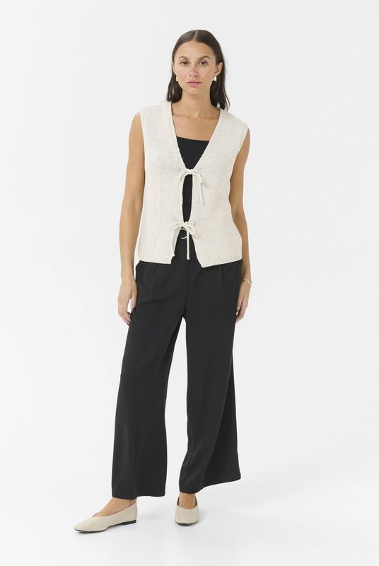 Kaffe - Agerdi - Gebreid Vest - Wit Gemêleerd