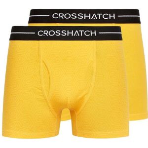Crosshatch Heren Hexter Boxershorts (Set van 2) (Geel)