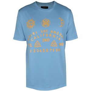 AMIRI - T-shirt - Lichtblauw - Korte Mouwen - Ronde Hals