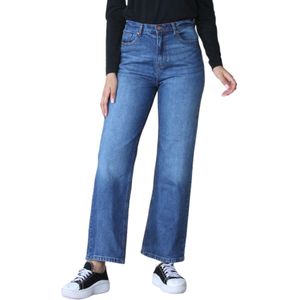 MYT - Wide Leg High Waisted Jeans - Mid Blue