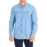 La Martina - Shirt - Denim - Katoen/Polyester/Elastaan
