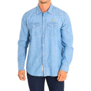 La Martina - Shirt - Denim - Katoen/Polyester/Elastaan