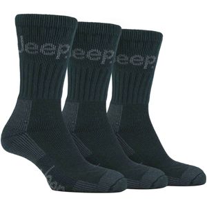 Heren 3 paar Jeep Cushion Sole Hiking werksokken - Groente
