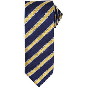 Premier Heren Wafelstrook Formele zakelijke stropdas (Pakket van 2) (Marine/Goud)