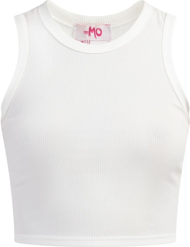 Mymo - Tanktop - Wit - Dames - Gebreid - Cropped Pasvorm