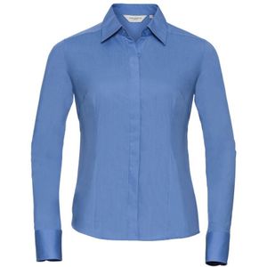 Russell Collectie Dames/Dames Lange Mouwen Poly-Katoen Gemakkelijk Onderhoud Gepaste Poplin Shirt (Bedrijfsblauw) - Maat XL
