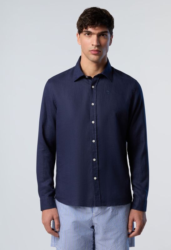 North Sails - Overhemd - Linnen - Met Geborduurd Logo