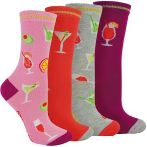 4 Paar Damescocktailsokken In Een Geschenkverpakking - Socktails - Maat 37 - 42