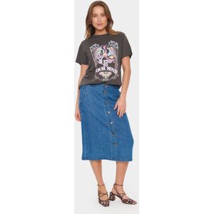 SAINT TROPEZ - Shirt - Lichtblauw - Motiefprint - Kwartmouw