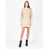Silvian Heach - Cozy Knit Midi Jurk - Beige - Dames