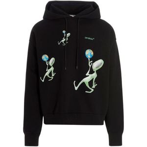 Off White - Alien Arrow Skate Hoodie - Zwart - Groen