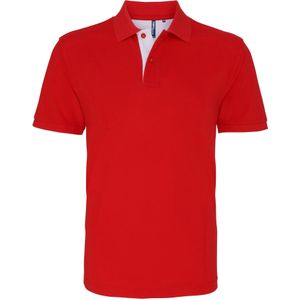 Asquith & Fox Heren Klassieke Pasvorm Contrast Poloshirt (Rood/wit)