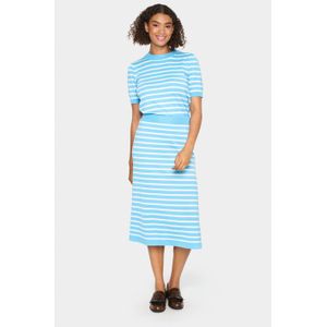 Rok - A-shape - Ethereal Blue Ice Stripe - Midi Lengte