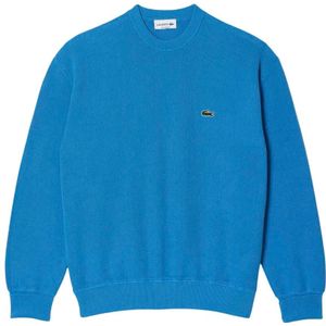 Lacoste Unisex Organic Cotton Crew Neck Sweatshirt voor volwassenen (Blauw)