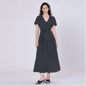 Polka Stip Flard Shirt-jurk - Maat XL