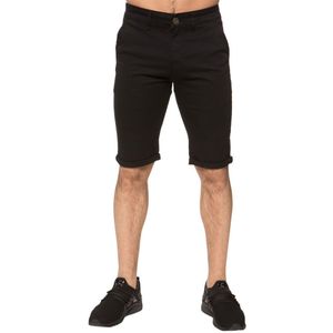 Enzo | Heren Slim Fit Stretch Chino Shorts - Zwart - Maat 30 (Taille)