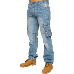 Enzo | Heren Combat Denim Jeans - Lichtblauw - Maat 28/30