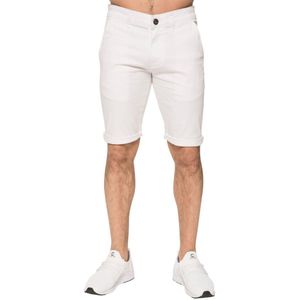 Enzo | Heren Slim Fit Stretch Chino Shorts - Wit - Maat 30 (Taille)