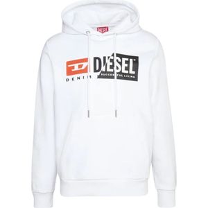 Diesel Denim Division witte hoodie met splitlogo