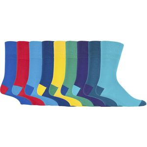 9 paar sokken zonder elastiek katoenen herensokken | Gentle Grip | Zachte losse sokken | Diabetische vriendelijke sokken - Colourburst Mix 2