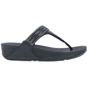 Fitflop Lulu Lasercrystal Leather Toe-Post Sandals In Black - Dames - Maat 38.5