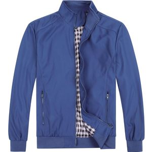 Heren Bomberjack met opstaande kraag, overgangsjack voor de herfst, casual sportjack blauw