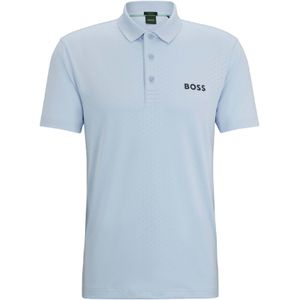 Herenpolo Boss Paddytech Contrast Logo in Paars