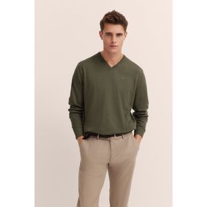 Bugatti - V-hals Trui - Katoen-Kasjmiermix - Gebreid