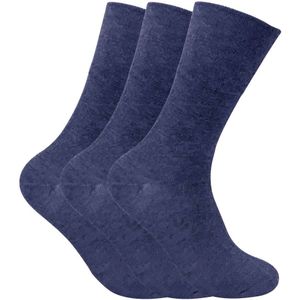 Set van 3 sokken zonder elastiek thermo diabetische sokken voor heren - Blauw