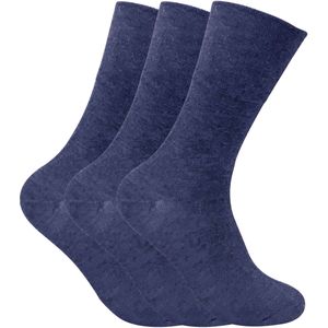 Set van 3 sokken zonder elastiek thermo diabetische sokken voor heren - Blauw