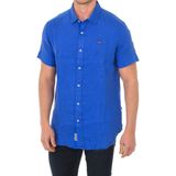 Kapel - Shirt - Blauw - Linnen - Korte Mouwen - Knoopsluiting
