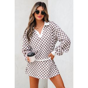 Gestreepte Col Pullover Top