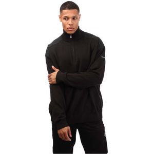 Men's Calvin Klein Cotton-Blend Quarter-Zip Sweatshirt in Black