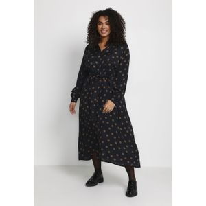 Jurk Regular fit Black With Mustang Dot black brown