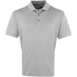 Premier Heren Coolchecker Pique Poloshirt (Zilver)