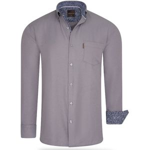 Cappuccino Italia Overhemden Regular Fit Overhemd Antraciet Grijs