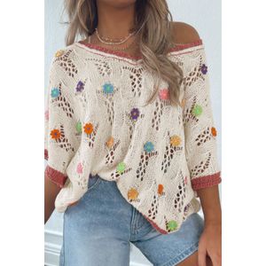 Bloemengeprinte Gebreide Trui