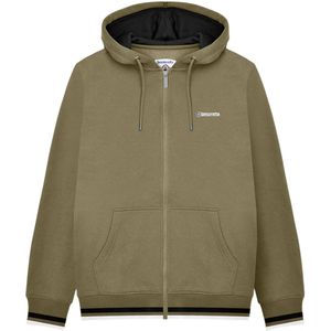 Lambretta Heren Full Zip Hoodie (Khaki Groen/Zwart)