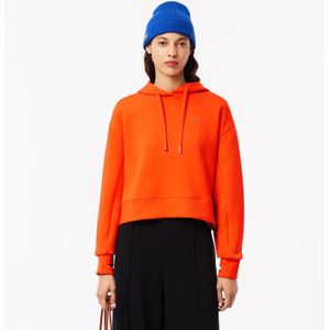 Dames Lacoste Short Cut Katoenen Hoodie in Oranje