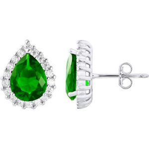 Oorbellen ""smaragdgroene kleuren"" Crystal peer en verstelbare zirkoniumoxiden 925 - Paleis