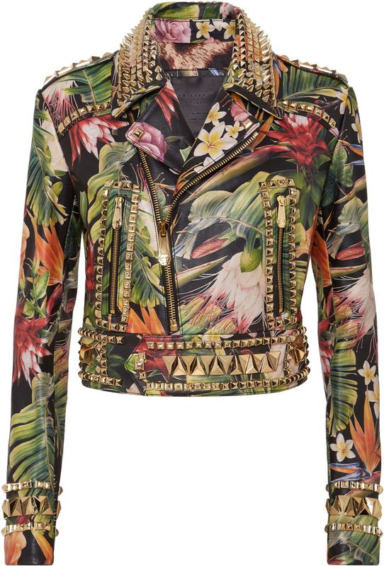 Leren Motorrijder Flowers