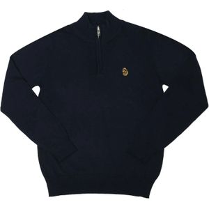 Luke 1977 Trui met gebreide platte ritssluiting voor kinderen/Kinderen (Marine)