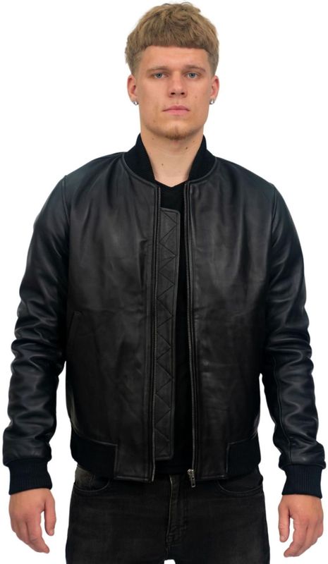 Heren - Leren Bomberjack - Zwart - Pretoria