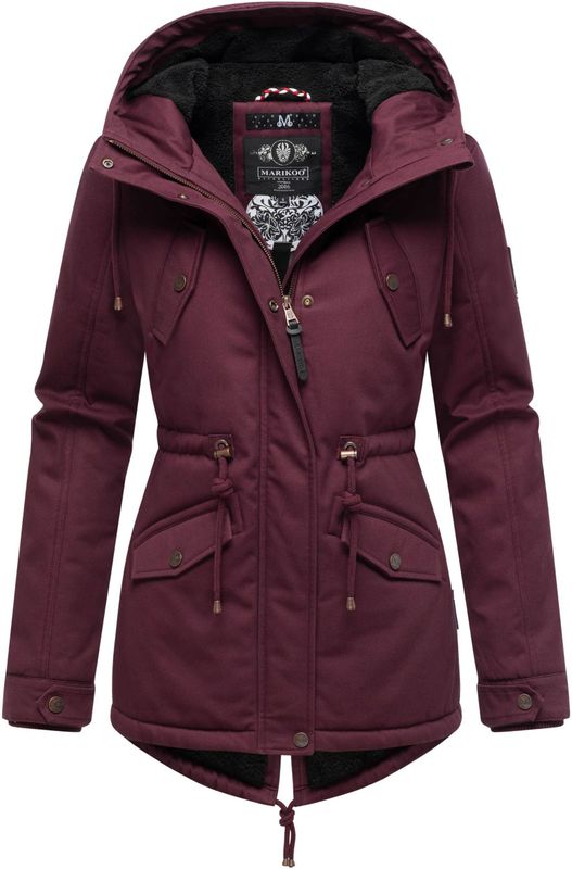 Marikoo dames winterjas Manolya met katoenen buitenstof & teddyvoering
