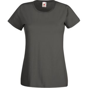 Fruit of the Loom Dames/vrouwen Lady-Fit Valueweight Short Sleeve T-Shirt (Pak van 5) (Licht Grafiet)