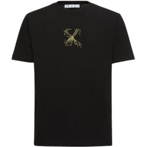 Off-White Splash Arrow Design Black T-Shirt - Maat M