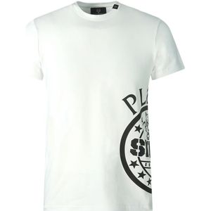 Philipp Plein Sport Side Logo Wit T-shirt - Maat S