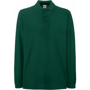 Fruit Of The Loom Heren Premium Poloshirt Met Lange Mouwen (Forest Groen)