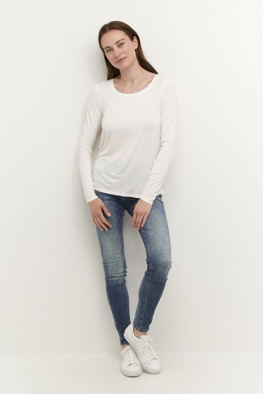 CULTURE - Poppy - T-shirt - Wit - Lange Mouw